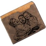 Personalised Custom Photo Wallet for Men,Customised Engraved Mens Picture Wallet for Dad,Son,Husband,Boyfriend