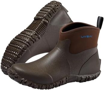UVSAI Men's Waterproof 5.3-inch Ankle High Garden Shoes Rain Boots Slip-On Footwear for Gardening Farming Lawn Care Yard Work