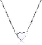 Heart Necklace 925 Sterling Silver Tiny Pendant Woman Chain Friendship Valentine Day Gift Dainty Heart Choker Necklaces for Women