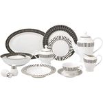 Lorren Home Trends Fiesta-57 Dinnerware Set for Entertaining, One Size, Black