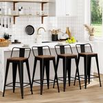 WENTMENT Metal Bar Stools Set of 4 