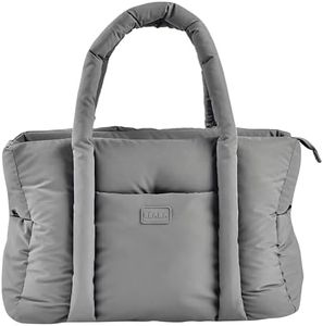 BÉABA, Baby Changing Bag, Ultra Practical, 10 Inside and Outside Pockets, Integrated Stroller Attachment, Detachable Changing Pad, Insulated Bag, Sac Paris Puffy, Mole grey