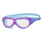 Zoggs Phantom Junior Swimming Goggles, UV Protection Swim Goggles, Quick Adjust children’s Goggles Straps, Fog Free Clear Swim Goggle Lenses, Swimming Goggles Kids 6-14 years, Clear, Purple/Blue