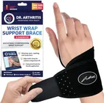 Dr. Arthritis Wrist Brace, Adjustable Wrist Wraps & Hand Brace Compression, Doctor-Developed Wrist Brace for Carpal Tunnel, Tendonitis, Injuries & More, Easy to Wear, Fits Both Hands (Single)