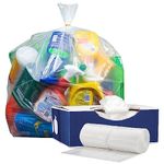 Plasticplace Clear 55 Gallon Trash Bags, 38x58, 100/Case, 1.2 Mil