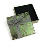 RKC x 2PCS Beautiful Sparkling Golden Green Ribbon JEWELLERY GIFT BOXES For Necklace Bracelet Earrings Rings Baby Showers Wedding Favours Birthdays Charms Wholesale Sets