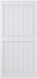 COSHOMER 40in x 84in White Sliding Barn Door, Pre-Drilled Holes Easy Assembly -Solid Barn Door Slab Covered with Water-Proof PVC Surface, MDF, H-Frame