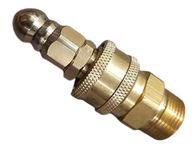 VELVON Pressure Washer Sewer Jetter Brass Nozzle, Durable Design Sewer Jet Nozzle, Pressure Drain Jetter Hose Nozzle, 3/8 Quickly Connector, 22 thread.