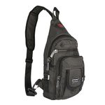 Vanlison Crossbody Sling Bag Small Backpack for Men Women Teens Bag, B-black(fits 10.5" Ipad), Medium