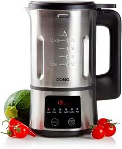 DOMO DO727BL Soup Maker - 1.2 L - Blender with 6 Automatic Programmes - Stainless Steel/Black