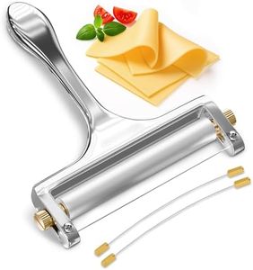 Cheese Slicers for Block Cheese - Cheese Cutter with Wire Stainless Steel, Adjustable Thickness Cheese Slicer for Soft, Semi-Hard Cheeses - Ergonomic Cheese Slicer Manual (Gray) V TOWER