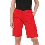 Noroze Women's Cotton Combat Cargo Chino Shorts, Red, XL (14)