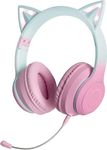 Daemon Kids Headphones, Cat Ear Kids Bluetooth,LED Light Up Over Ear Kids Wireless Headphones with HD Sound 105dB Volume Limited,Foldable Over-Ear Headphone for PC/Pad/School (Pink with Mic)