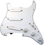 Lace Sensor Blue-Silver-Red Prewired Pick Guard White