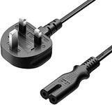 FSKE 2M Figure 8 Power Cord IEC C7 Mains Power Lead Universal UK Plug Power Cable for PS5 PS4 PS3 Xbox One S/X LED LCD Smart TV Monitor Pixma Printer Surface Monitors Laptop Charger etc