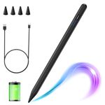 Pencil for Apple iPad 10/9/8/7th, iPad Pro 13/12.9/11'', iPad Air 13/11'', iPad Air 5/4/3rd Gen, iPad Mini 6/5th, iPad Pencil with Palm Rejection & Tilt Function, Stylus Pen for iPad 2018-2024(Black)