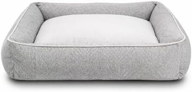 PAWPOURRI Ultra Soft Grey Bolster Pet Bed for Medium to Large Dogs, Cozy Cuddler, Polyfibre Filling |100% Cotton | Breathable & Durable| Removable & Washable Cover| All-Season Comfort (38x30x8, Inch)