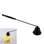 MUXSAM Candle Snuffer with Long Handle, Candlesnuffers Wick Snuffer Candle Accessory, 1-Pack Stainless Steel Wick Flame Snuffer for Putting Out Extinguish Candles Flame Safely(Black)