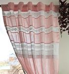 Tranquebar Curtain Co. Sheer Curtains with Lace for Door (with Back Tabs) - 7 Feet, Anna Sheer: Pink, 1 Piece (Length 213 cm)