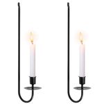 2 Pcs Candle Sconce Holder,Mental Iron Wall Candle Sconce Hanging Wall Candle Holder L Shape Wall Pillar Candle Holder 40x7x11cm Black Wall Art Candle Holder for Bedroom Dining Room Living Room