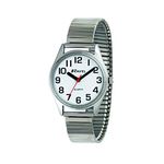 Ravel - Women's Super Bold Sight Aid Watch with Big Numbers on Stainless Steel Expander Bracelet - Silver Tone