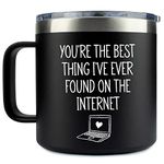 KLUBI You're The Best Thing I Found On The Internet Mug 14 Ounce Coffee Tumbler With Handle Husband Birthday Gift Husband Gifts From Wife I Love You Gifts for Him You Are The Best Thing I Found Online