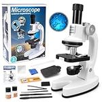 deAO Kids Microscope, Portable Microscope Kit with LED Light and Mobile Phone Holder, Kids Beginner Microscope Educational Science kit Toy for Kids Gift