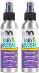 YAYA ORGANICS Baby Bug BAN – All-Natural, Proven Effective Repellent for Babies, Kids and Sensitive Skin (4 Ounce Spray, 2-Pack)