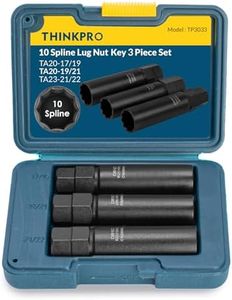 Thinkpro 10-Spline Lug Nut Key, Compatible with Bimecc 10-Spline Lug Nuts and Bolts, 10-Point Wheel Lock Socket for Easy Removal (3-Piece Pack)
