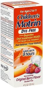 Motrin Children's Dye-Free Pain Reliever/Fever Reducer, Original Berry Flavor 4 Oz (3 Pack)
