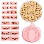 PTaizjjz Halloween Cookie Cutter Set 10 pcs 3D Plastic Pressable Pumpkin Head Halloween Biscuit Cutters Set for Halloween Party Supplies Decorations