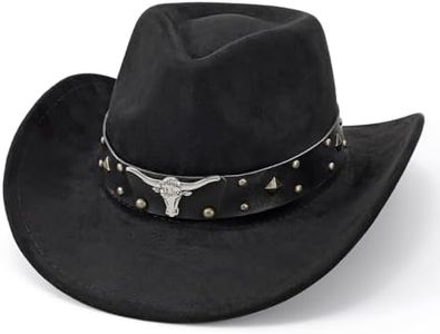 SANSTHS Cowboy Hats for Men Women Cowgirl Hat Wide Brim Felt Hats Western Leather Cowboy Hats for Lover