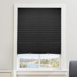 6 Packs Cordless Blackout Pleated Blinds Light Filtering Darkening Temporary Paper Shade 36 in x 72 in Easy Lift Trim-at-Home Black