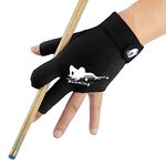 Quick-Dry Breathable Billiard Pool Gloves, Shooters Carom Snooker Cue Sport Glove Fits on Left Hand (Black-Left Hand, Small-Medium)