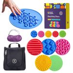 Special Supplies Matching Game Sensory Discs, 5 Sets, Tactile Stimulation for Kids, Supports Autistic and Processing Challenges, Calming and Stimulating Early Learning Play, Eye Mask Included