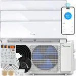 YITAHOME 23 SEER2 24K BTU 3 Zone Mini Split AC/Heating System, 9000 9000 9000 BTU Tri Zone Mini Split Air Conditioner, Wifi Enabled 208-230V Ductless AC Cool Up to 1200 Sq. Ft, Compatible with Alexa