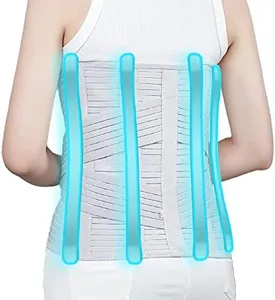 Solmyr Back Brace Lumbar Support, Abdominal Binder Lower Waist Support Belt, Back Support Belt Compression Wrap, Adjustable Breathable Waist Straps for Women Men Lower Back Pain Relief(M)