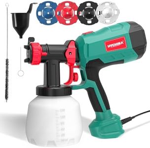 HYCHIKA Paint Sprayer, 700W HVLP Electric Paint Sprayer, 1200ML Tank 4 Nozzles and 2 Cleaning Tools, Easy to Clean, 3 Patterns Paint Sprayer for Walls and Ceilings, Fence, Wood