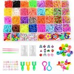 LKTINGOV 2500+Colorfur Loom Rubber Bands Set,Color Rubber Bands for Bracelet Making Kit DIY Band Bracelet Mega Refill Kit Girls Gift to Improve Imagination,X-mas Birthday Gift for Kids