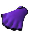 FitsT4 Aqua Gloves Webbed Paddle Swim Gloves Fitness Water Aerobics and Water Resistance Training for Men Women Children (Purple, L)