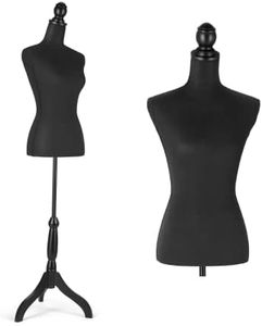 HOMBOUR Female Mannequin Body, Sewing Mannequin Torso, 52-67 Inch Height Adjustable Dress Form with Tripod Stand for Display Dressmaker Jewelry, Black