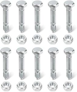BlueStars 10 Pcs 53200500 Shear Pins and Nuts - for Ariens ST524 ST624 ST724 John Deere 524D 724D 826D 1332DDE - Replaces Ariens 05907100 510016 532005 59071 5907100 John Deere AM123342 Snowthrowers