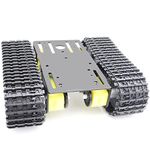 Metal Smart Robotic RC Tank Chassis Kit with 4pcs DC TT Motors for Arduino UNO R3, Raspberry Pie, STEAM Education, TT04 Crawler Tank Car Chassis Platform for Adults Teens (Black)