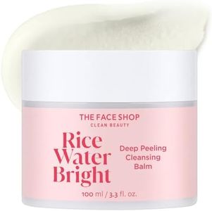 The Face Shop Rice Water Bright Cleansing Balm, 4-in-1 Makeup Remover, for Dry & Sensitive Skin, Made with Korean Rice & Lavendar Oil, Korean Skincare, 100ml / 3.3 fl. oz.
