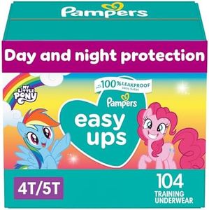 Pampers Easy Ups Pull On Disposable Potty Training Underwear for Girls, Size 5 (4T-5T), 104 Count, ONE MONTH SUPPLY