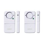 Sabre Wireless Home Security Door Window Burglar Alarm with Loud 120 dB Siren - DIY Easy to Install, White, 2 Pack (HS-DWA2)