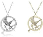 Gold and Silver Hunger Games Mockingjay Necklaces Hunger Games Merch Copper Hunger Games Necklace The Hunger Games Mockingjay for Men Women Necklace Accessories Movie Fan Gifts for Teens Boys Girls