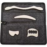 GYX COELE Stainless Steel Gua Sha Muscle Scraper tool, IASTM Tool for Massage and Scraping （4pcs carry bag）