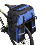 WILDKEN 3 in 1 Pannier Bags MTB Bike 70L Waterproof Rear Bicycle Bag Bike Rack Bag With Rain Cover (Blue)