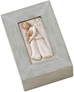 Willow Tree Mother and Daughter, Protect and cherish, give wings to fly, A Message of Family Love and Support, Wood Box to hold Jewelry and Keepsakes, Sculpted Hand-Painted Memory Box